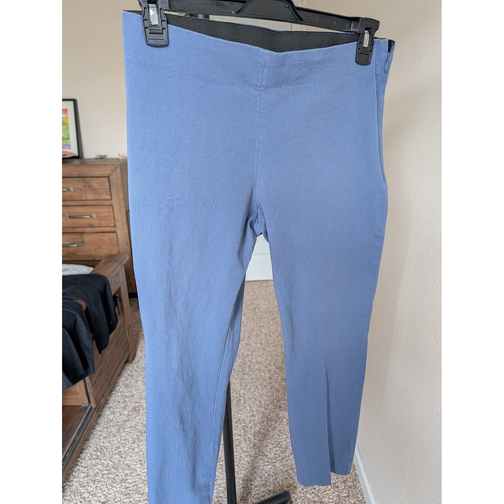 A New Day Women Blue Skinny Ankle Pants Side Zip Elastic Waist Size 12